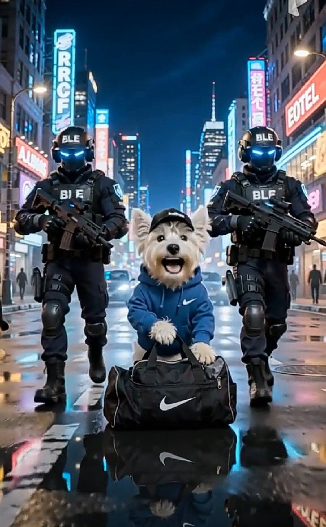 NIKE DOG on patrol with the BLE officers