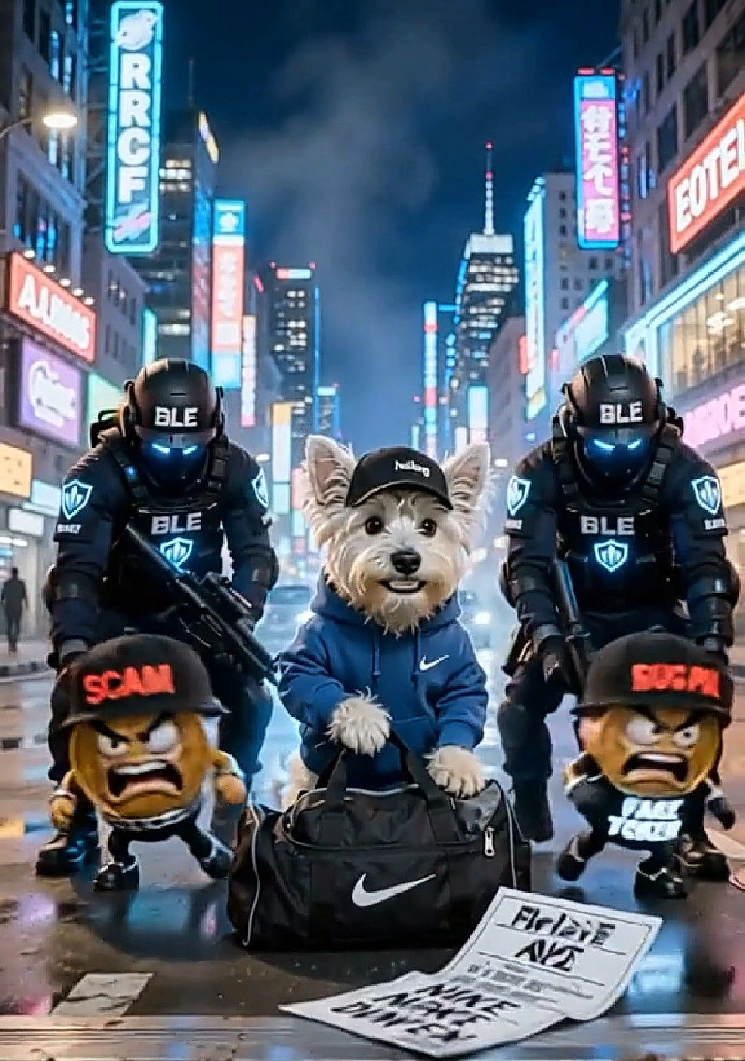 NIKE DOG and the squad downtown with SCAM and RUG PULL